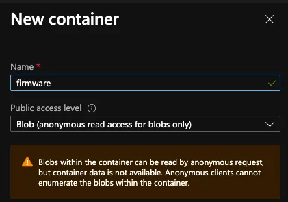 Blob Storage Configuration