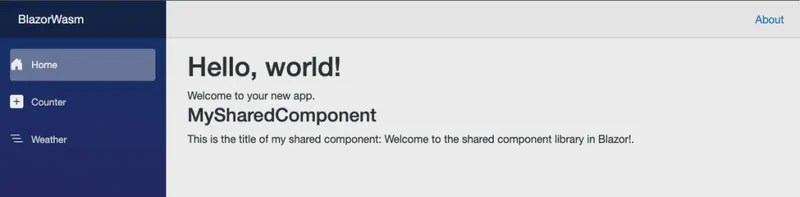 Default Blazor WebAssembly with your custom component